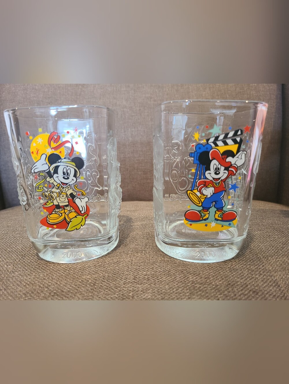 Vintage 2000 McDonalds Mickey Mouse Glasses Set